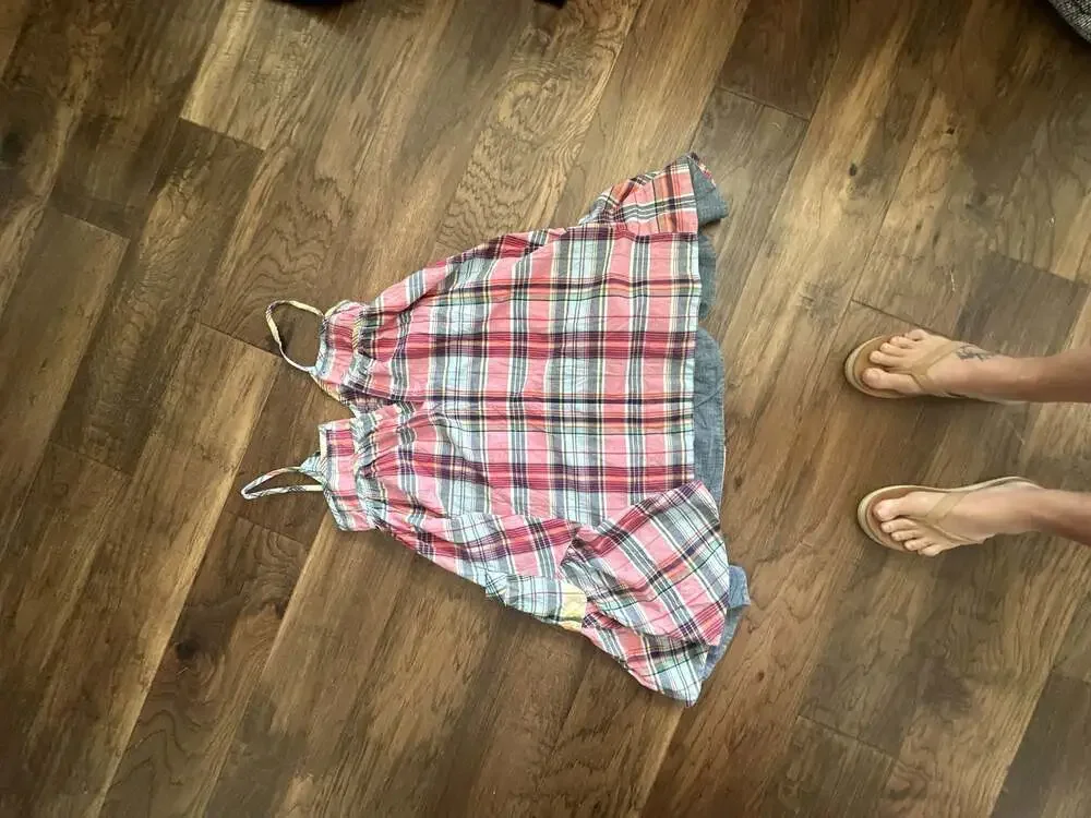 Ralph Lauren Girls Pink Plaid Cotton Sundress Size 14
